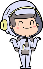 Obraz premium happy cartoon astronaut man