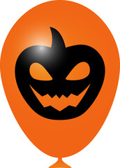 A balloon for Halloween. Realistic orange ball with a pumpkin