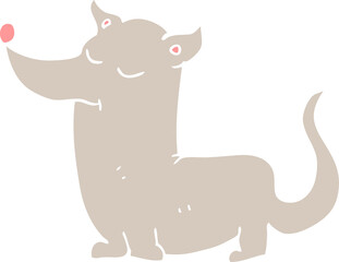 flat color illustration of little dog