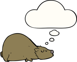 cartoon bear with thought bubble