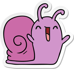 sticker cartoon illustration kawaii happy cute snail