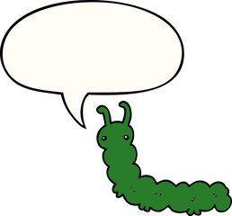 cartoon caterpillar with speech bubble