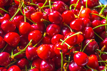 Cherry. Fresh organic berries. Fruit background