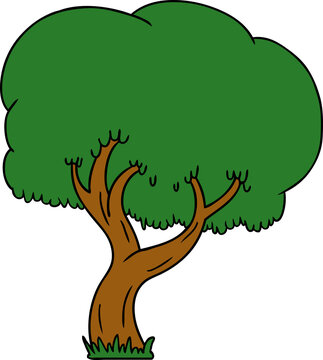 hand drawn cartoon doodle of a summer tree