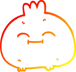 warm gradient line drawing of a cartoon happy root vegetable