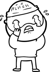Obraz premium cartoon bearded man crying