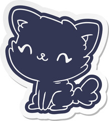 cartoon sticker cute kawaii fluffy cat