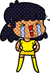 cartoon woman crying