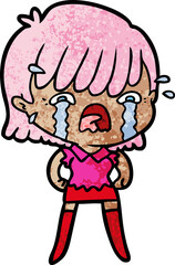 cartoon girl crying