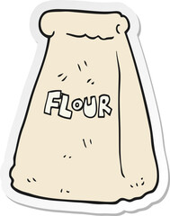 sticker of a cartoon bag of flour