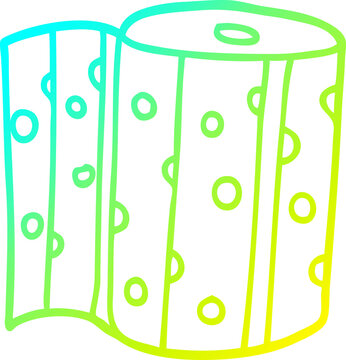 recommend clip art: cold gradient line drawing of a cartoon kitchen roll