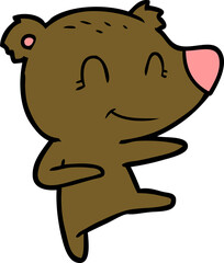smiling dancing bear cartoon