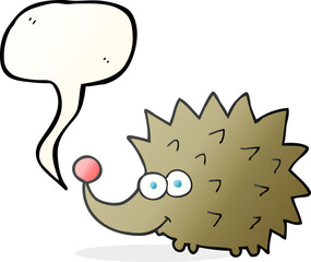 freehand drawn speech bubble cartoon hedgehog