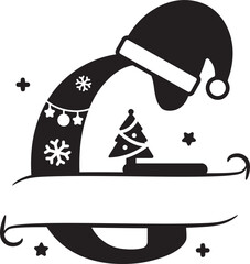 Christmas monogram, christmas alphabet , christmas split