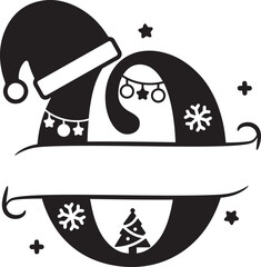 Christmas monogram, christmas alphabet , christmas split