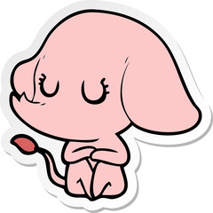 sticker of a cute cartoon elephant