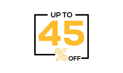 discount vector, up to 45 percent discount, discount sale vector