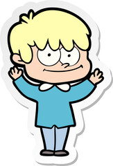 sticker of a happy cartoon man
