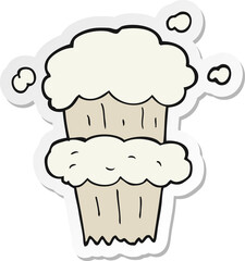 sticker of a cartoon smoke explosion