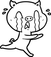crying pig cartoon