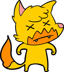 dead fox cartoon character