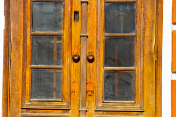 closeup rustic old wooden door