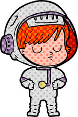 cartoon astronaut woman