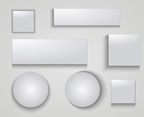 Obraz premium Shadows set isolated on transparent background. Vector template