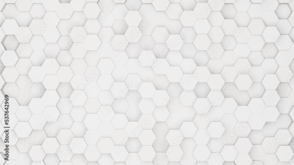 Poster Realistic abstract honeycomb background. 3d rendering.