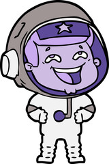 Obraz premium cartoon laughing astronaut