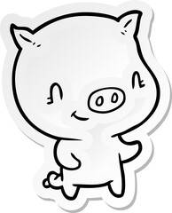 sticker of a cartoon pig