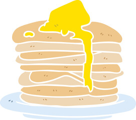 flat color style cartoon stack of pancakes