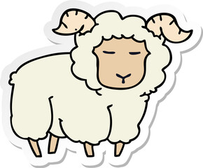 sticker of a quirky hand drawn cartoon ram