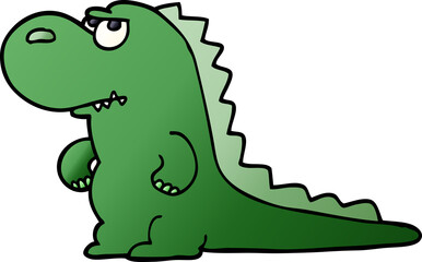 cartoon doodle annoyed dinosaur