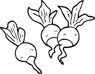 line drawing cartoon beetroot plants