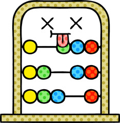 comic book style cartoon of a abacus