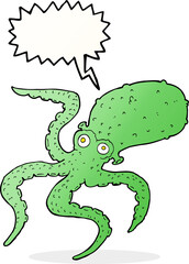 cartoon octopus with speech bubble