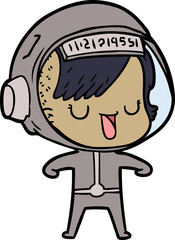 cartoon astronaut woman