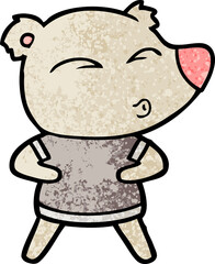 cartoon whistling bear