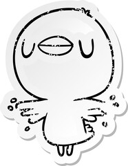 distressed sticker of a cartoon chick flapping wings