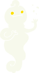flat color illustration cartoon spooky ghost