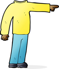 cartoon headless man pointing