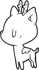 cute line drawing of a deer