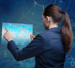 Data mining concept with businesswoman