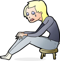 cartoon crying woman