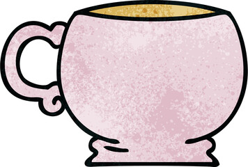 hand drawn quirky cartoon mug