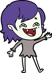 cartoon laughing vampire girl