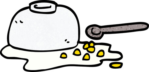 cartoon doodle spilt cereal bowl