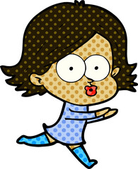 cartoon girl pouting