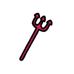 trident devil weapon isolated , graphic design for presentation, marketing, art, illustration, t-shirt design, cartoon, comic, advertising, online media